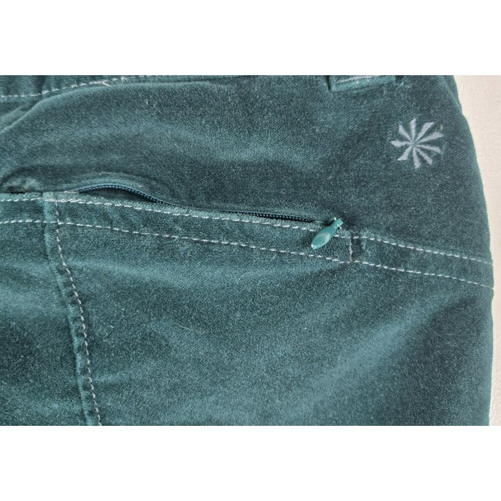 Athleta Women's Size 4 Green Velveteen Straight Leg Pants - Picture 5 of 10